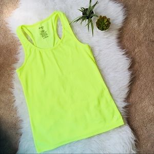 Neon yellow racerback workout top